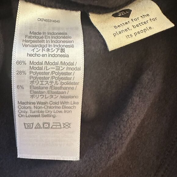 Madewell MWL Weekend Dark Grey Crewneck Boxy Fleece Lined Sweatershirt XS - Picture 3 of 5